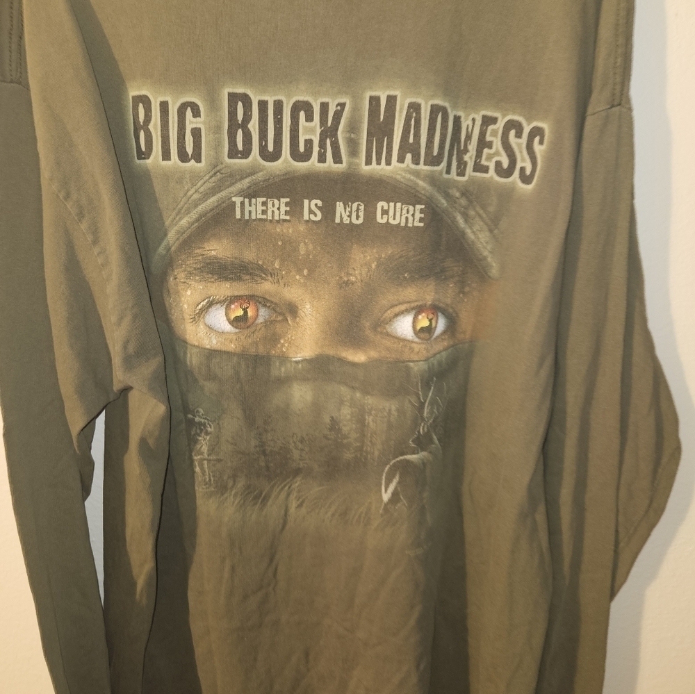 Alstyle Mens Long Sleeve Big Buck Madness T Short Size Xl - Picture 9 of 11